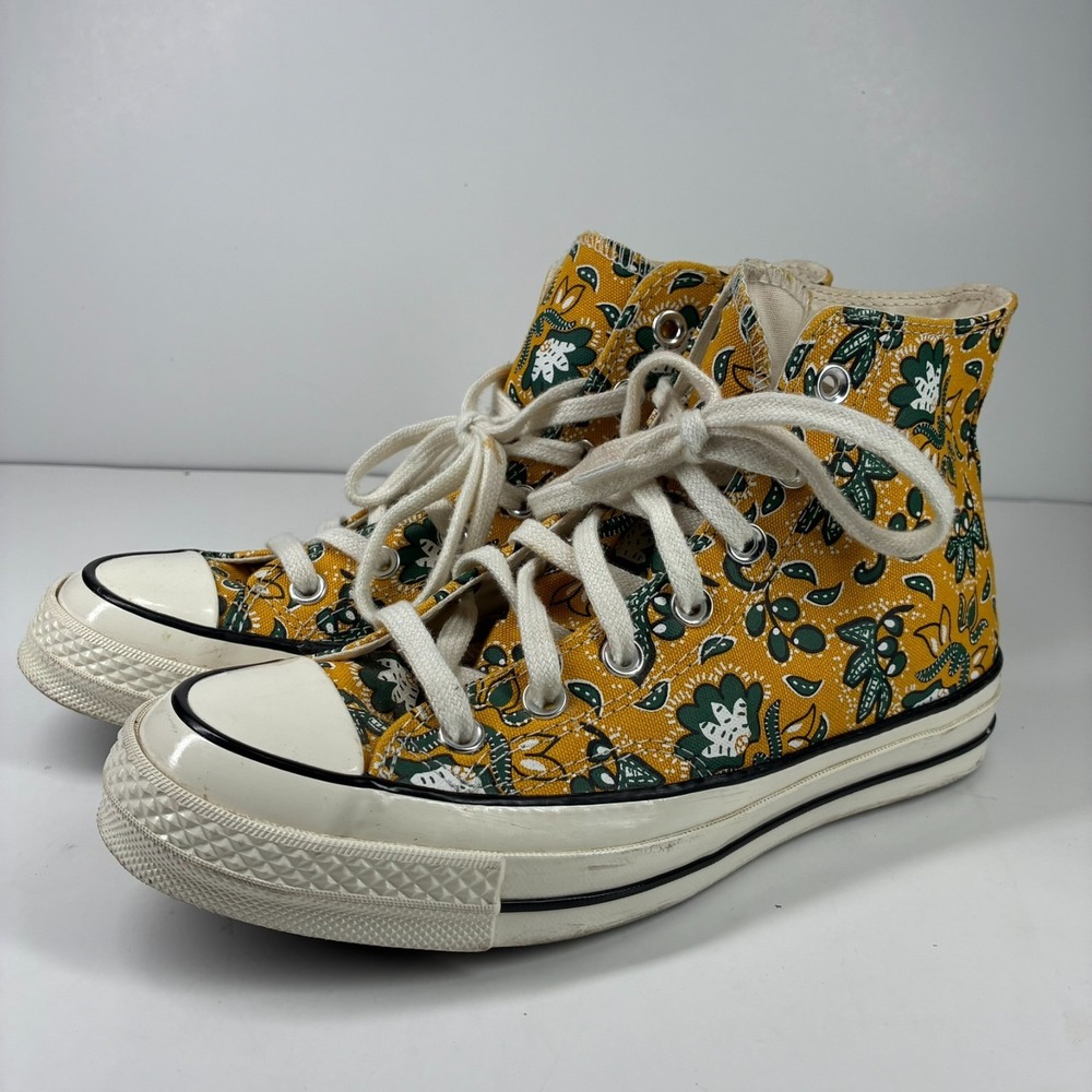 Converse Chuck 70 Hi Paisley Men's 6 Women's 8 Gold Dart Yellow Sneakers 171073C